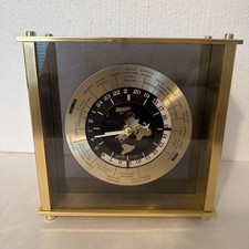 VTG SEIKO QUARTZ WORLD TIME ZONE CLOCK WITH AIRPLANE SECOND HAND DESK MANTEL NIB picture