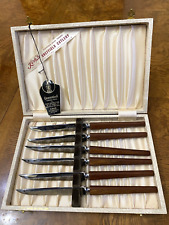 Set of 6 Sheffield England Stainless Steak Knives Forged Cutlery picture