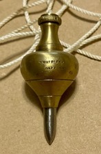 ✨Vintage Wm Marples & Son Brass & Steel Turnip Plumb Bob #0 picture