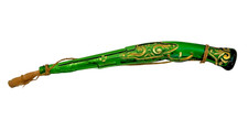 Barsotinni Wine Decanter Glass Green Gold Musket Pistol Rifle Vintage 1960's picture
