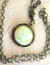 NWT Navajo Antoinette Yazzie Palomino Stone  Necklace 925 Sterling Silver picture