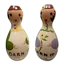 Vintage Sewing Darners Cleminsons Pottery Egg Siblings Pair picture