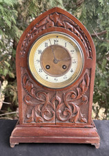 Antique C 1880s French CARVED FRONT Beehive Mantle Clock - SEE VIDEO picture