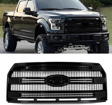 Shadow Black+Black Front Grille Grill For 2015-2017 Ford F150 picture