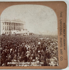 McKinley's Inauguration, March 4th, 1897 – A Surging Sea of Humanity Stereoview picture