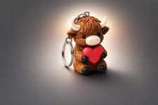 Highland Cow Keychain picture