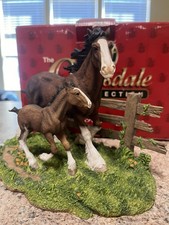 Anheuser Busch Clydesdale Horse Collection MARE AND FOAL Figurine With Box picture