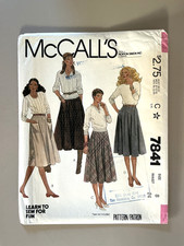 1980's McCall's Misses' Skirt Pattern 7841 Size 8 UNCUT picture