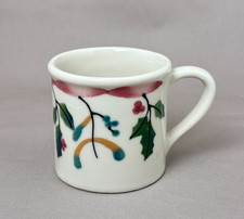 Vintage 1982 Hartstone Pottery Mug Christmas Ribbon Holly Berry USA Coffee Cup picture