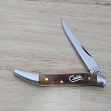 2003 Case XX 610096 SS Texas Toothpick Autumn Bone W/Script Shield 05431 picture