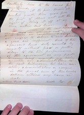 1855 Maine Handwritten Indenture Land & Timber Contract Lumber Poor Sebago picture