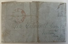 1845 Folded Stampless Letter From Cincinnati Oh To Newtown Pa Hog Prices  picture