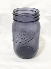 Ball 100 Year Purple Embossed 1913-1915 Mason Glass Jar picture