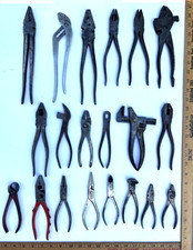 Lot of 20 Vintage Pliers/Wire Cutters/Lineman:Utica/J. Smith/Pexto/Eifel-Flash picture