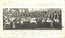GEM CITY BUSINESS COLLEGE quincy il original antique postcard illinois students picture