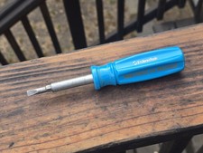 Vintage Enderes Tools Screwdriver USA 4 in 1 Multi Bit Blue Screwdriver  HVAC picture
