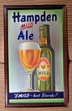 Beautiful Vintage Hampden Mild Ale Beer Sign Framed Glass Mirror - 21