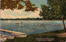 Epworth Forset Bathing Beach, Lake Webster, IN. Postcards unused 55655 picture
