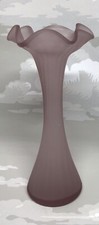 Glass Vase  Amethyst Color Satin Finish Ribbed picture