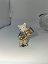 Vintage Miniature Porcelain Cat Musician Tuba figurine Japan Novelty Cat Band  picture
