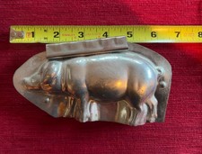 Vintage Letang Fils Paris Pig Chocolate Mold 408 French Tin 2-Piece 6.5” picture