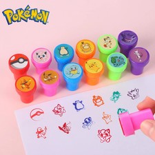 12pcs Pokemon Stamp Set Pikachu Eevee Gengar Cartoon DIY Art Craft Kids Toy 2026 picture
