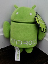 NWT Android Robot Plush Spinning Head 2011 Dead Zebra Google RARE Green picture