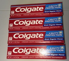 4 Vintage 1990’s Unused Colgate Toothpaste Boxed TV Movie Prop 1.5 Oz 1996 NOS picture