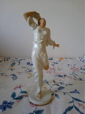 Pirkenhammer Antique Czech Porcelain Figurine Ballet Dance White Interior Used picture