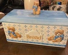 Vintage Rare Tienshan Theodore Bear Country Teddy Bear Bread Box great condition picture