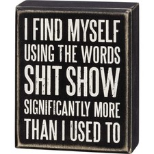 Box Sign - I Find Myself Using The Words,Sculptures & Figurines, White picture