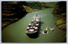 Panama Canal Panama Gaillard Cut Aerial View Vintage Postcard picture