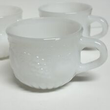 Vintage Jeannette White Milk Glass Punch Cups Fruit Motif picture