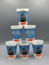 1975 JAWS Movie UNIVERSAL PICTURE Shark Set 6 Vintage Original Plastic Cup Promo picture