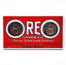 Vtg OREO Cookies NATIONAL BISCUIT COMPANY Kraft MAGNET Ande Rooney NEW Sign Art picture