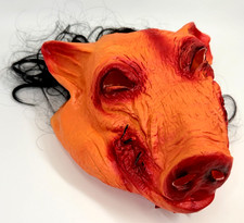 SAW Pig Mask Jigsaw Amanda Young Horror Halloween Latex Black Hair Adult Costume picture