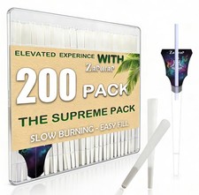 200 PCS White Natural Cones Rolling Paper | King Size Pre Rolled Cones | Slow & picture