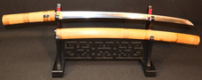 Antique Japanese Long Wakizashi Homare Kizu 誉傷 in Shirasaya, Edo Period - Mumei picture