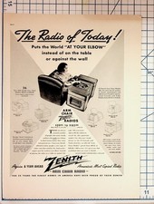 1938 Zenith Arm Chair Radios Vintage Magazine Ad – Rare Technology Ephemera picture