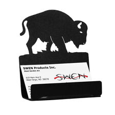 SWEN Products BISON BUFFALO Black Metal Business Card Holder picture
