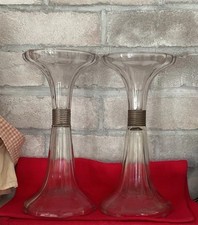 Vtg.Antique Glass 10 1/2” X 5” — 2 Part Riser Hat Display Shelf Pillars Original picture