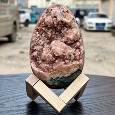 Rare Pink Purple Amethyst Geode Egg Natural Crystal Specimen Decor  490 g picture
