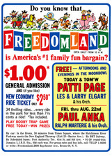 Vintage Freedom Land Amusement Park Ad Magnet -Bronx, New York Paul Anka Sings picture