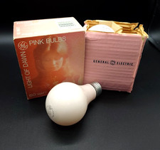 Vintage GE Pink Light Bulbs 60W Incandescent 2 Pack Tested General Electric picture