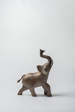 De Kulture Handcrafted Reclaimed Iron Vintage Silver Elephant Figurine picture