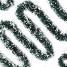 50FT Green Christmas Tinsel Garland, Xmas Metallic Tinsel Twist Hanging Garland picture