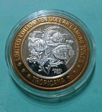 Tropicana Las Vegas Limited Edition $10 Ten Dollar Gaming Token .999 Fine Silver picture