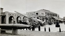 Artillery Large Weapons and an Antique Car Original Snapshot Vintage Photo picture