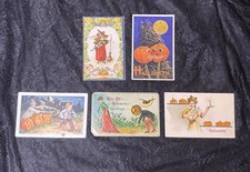 Lot Of Five Original Halloween Post Cards, Early 1900’s picture