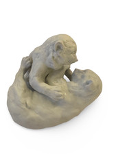 Vintage Kaiser Wild Cat Cubs Playing Porcelain Figurine Limited Ed # 609 Signed picture